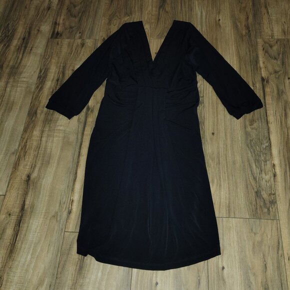Rachael G. Black Summer Dress with 3/4 Sleeves, Size M and L - Picture 8 of 12